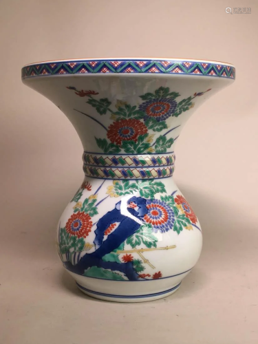 Japanese Kakeimon Style Porcelain Vase by Arita Kiln