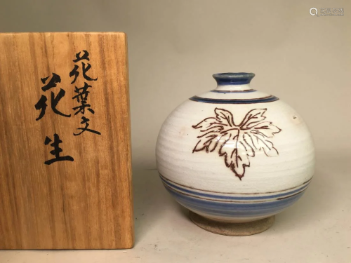 Japanese Studio Pottery Vase - Signed - Flower
