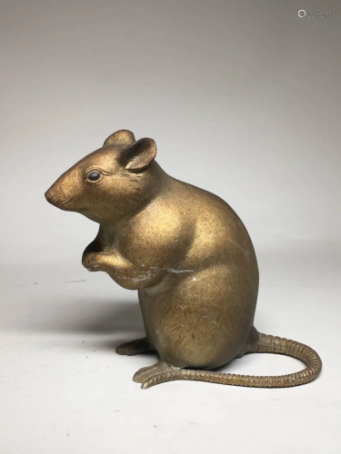 Japanese Metal Sculpture of a Rat