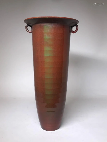 Japanese Art Deco Bronze Tall Vase