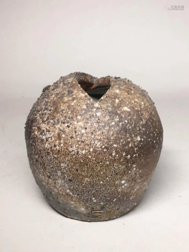 Japanese Modern Studio Pottery Vase - Slit Open Top