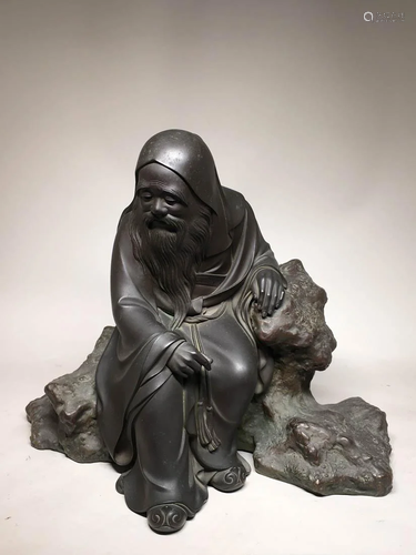 Japanese Tokyo School Bronze Scholar - Meiji Signed