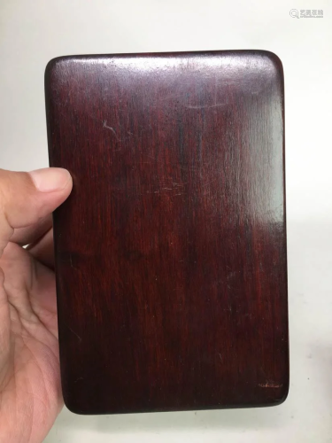 Chinese Red Inkstone with Hardwood Case