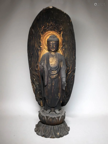 Edo Period Japanese Wood Buddha