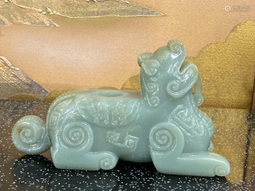 Chinese Celadon Nephrite Jade Carving of a …