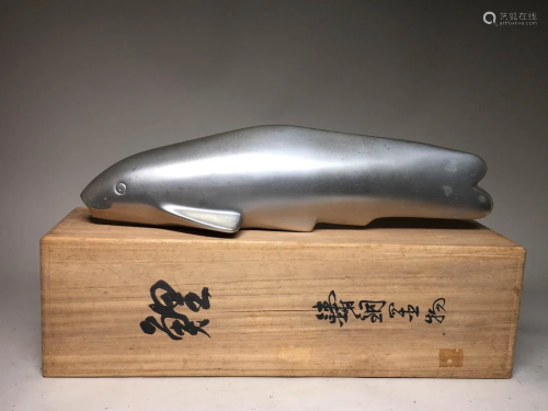Japanese Modern Aluminum Alloy Fish Okimono …