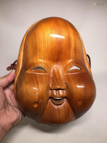 Japanese carved Wood Mask - Girl