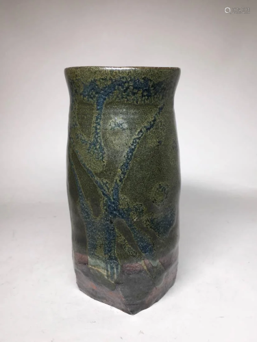 Japanese Studio Pottery Vase with Mat Glaze