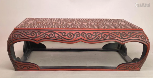 Chinese Guri Lacquer Scholar Stand Table