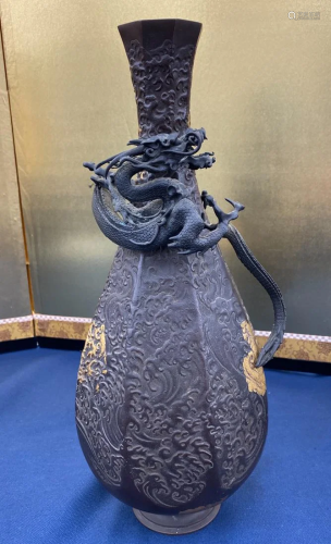 Japanese Bronze Vase Dragon