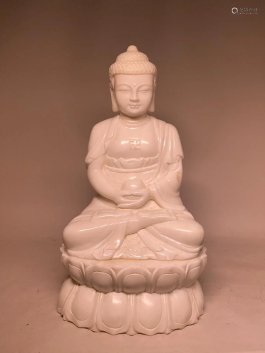 Chinese carved White Marble Buddha