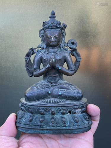 Tibet Bronze Tara Buddha - 15th cen