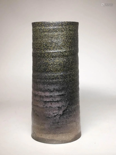 Japanese Studio Pottery Vase with Swirl