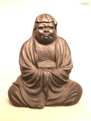 Japanese Bronze Seated Damo