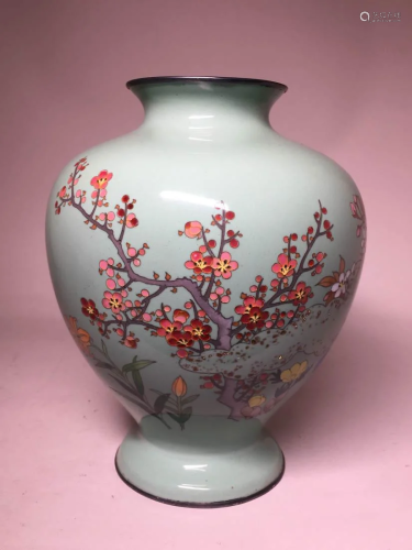 Japanese Signed Cloisonne Vase - Gold Dust