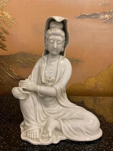 Chinese Blanc de Chine Porcelain Seated Kuanyin