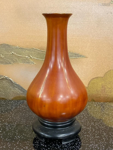 Chinese Lacquer Vase of Unusual Color