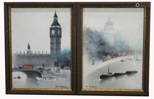 H Mann, (2) Signed Thames River Paintings