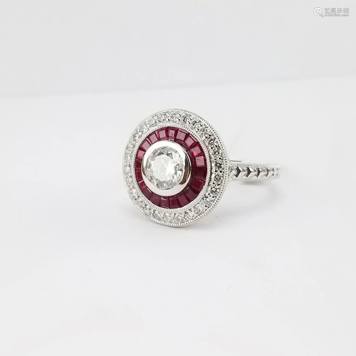 Diamond & Ruby Platinum Ring