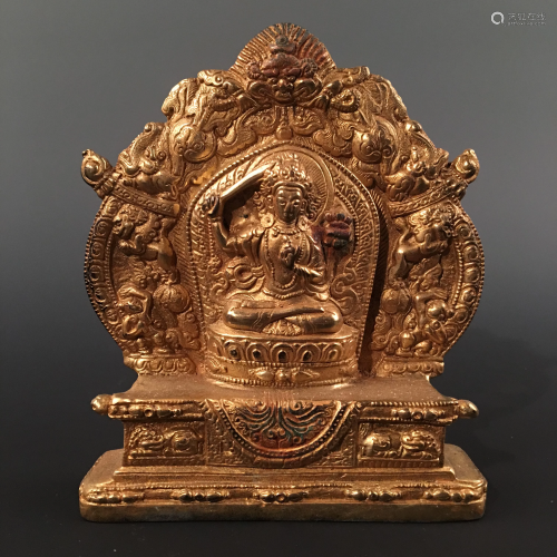 Chinese Gilt Bronze Buddha Ornament