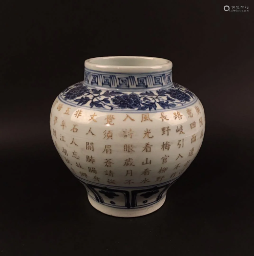 Chinese Blue-White Porcelain Jar