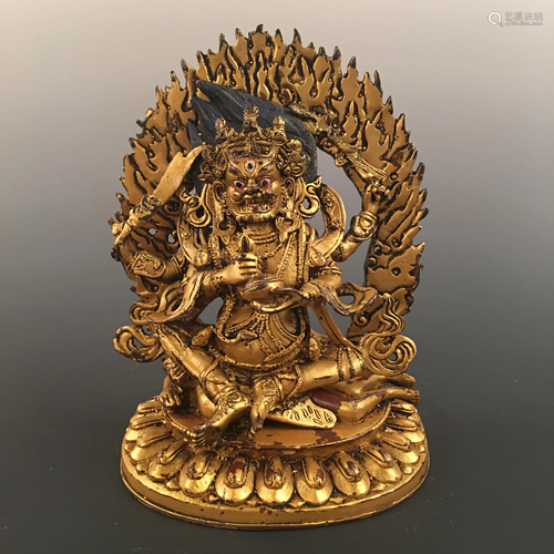 Chinese Gilt Bronze Vajrapani Figure