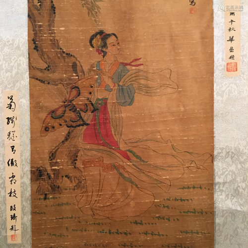 Chinese Hanging Scroll of 'Beauty' Painting