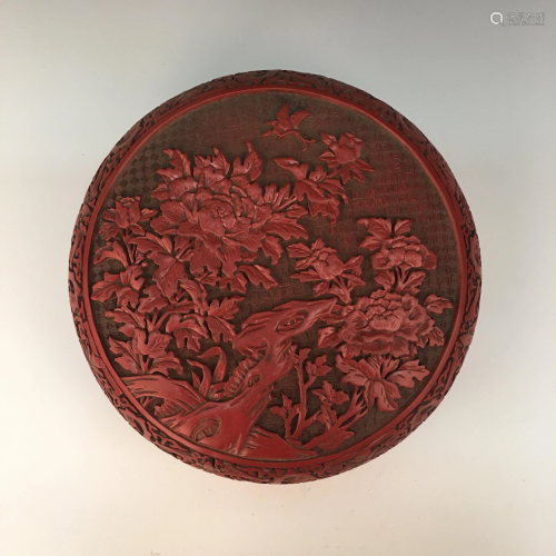 Chinese Lacquare Ware Round Box and Cover
