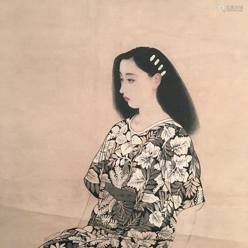 Chinese Hanging Scroll of 'Beauty' Painting