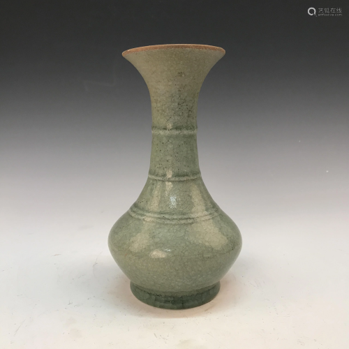 Chinese Green Glaze Bottle Vase