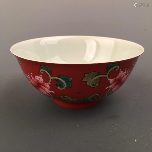 Chinese Famille Rose 'Lotus' Bowl, Kangxi Mark