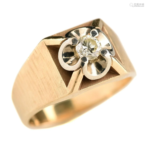 Men's Diamond, 14k Yellow Gold Ring.