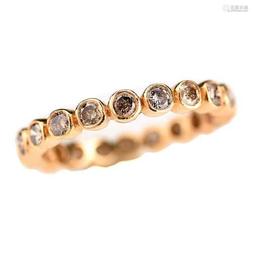 Diamond, 18k Rose Gold Eternity Band.