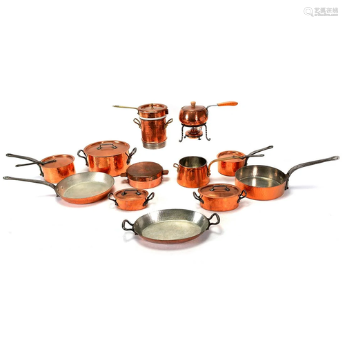 Collection of Copper Cookware Including Villedieu.