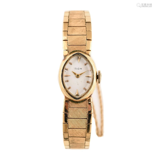 Elgin 14k Yellow Gold Wristwatch.