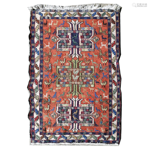 Kazak Wool Rug.