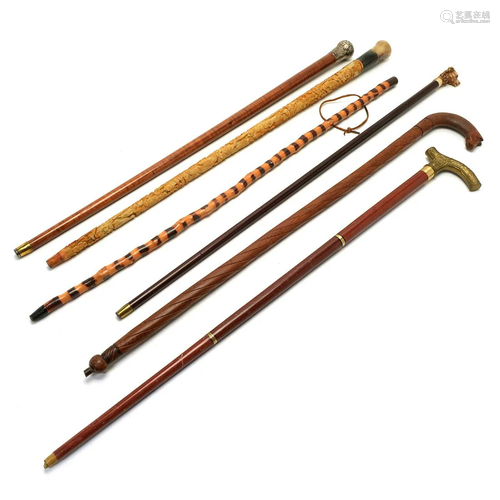 Six Various Canes.