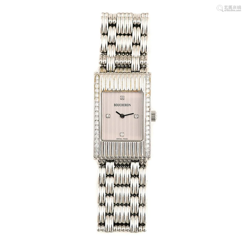 Boucheron Diamond, Stainless Steel Wristwatch.