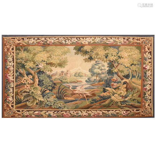 Hand-Woven Tapestry, Landscape Scene.