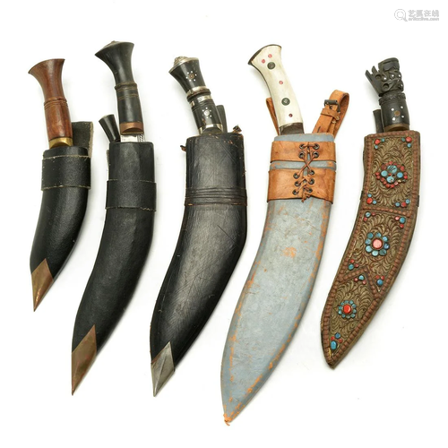 Five Various Kukri.