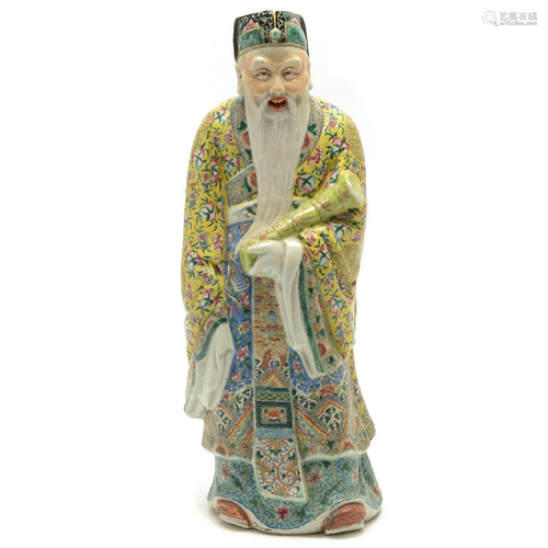 Chinese Famille Rose Enamel Porcelain Figure of Sh…