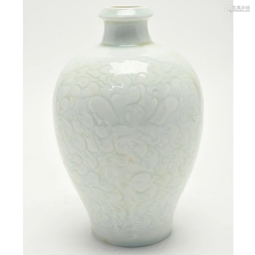 Chinese Carved Qingbai Meiping Vase