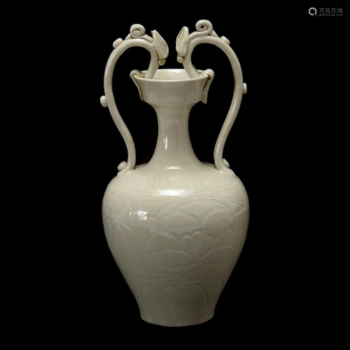 Chinese Dingyao Dragon Handled Amphora