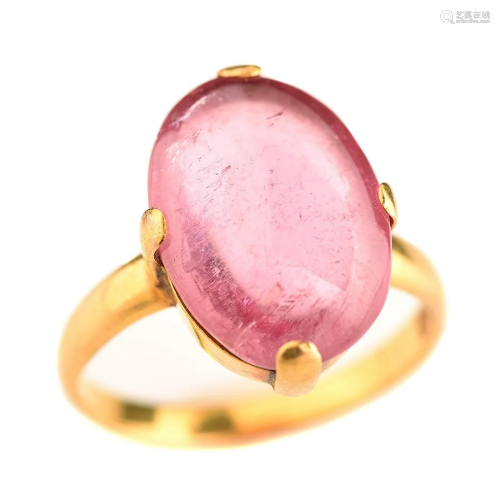 Asian Pink Tourmaline, 18k Yellow Gold Ring.
