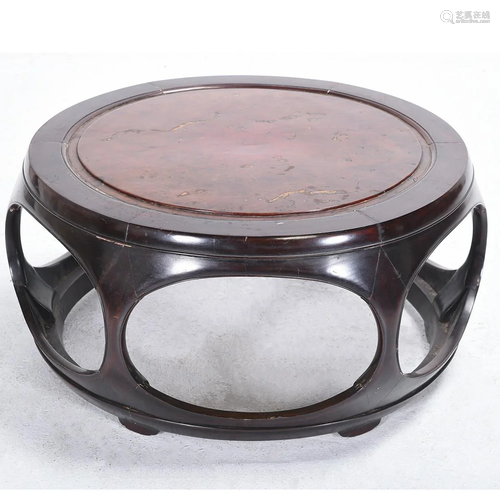 Chinese Rosewood Circular Low Kang Table*