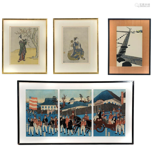 Four Japanese Woodblock Prints