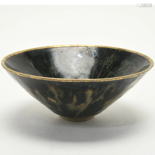 Chinese Black Glazed Conical Bowl