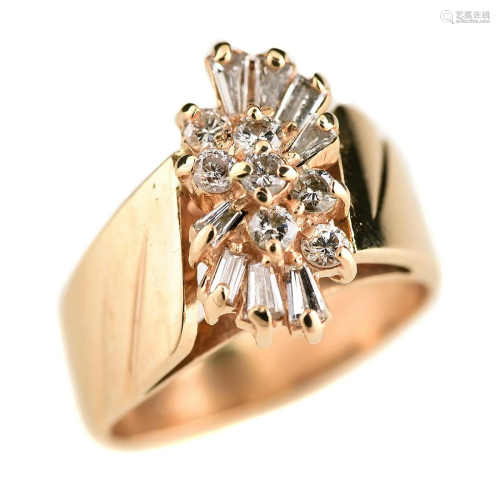 Diamond, 14k Yellow Gold Ring.