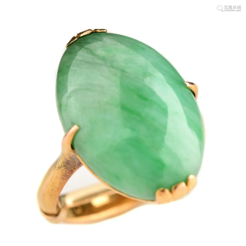 Asian Jade, 14k Yellow Gold Ring.