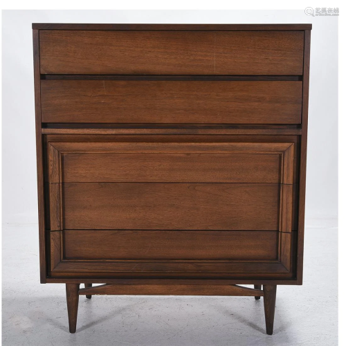 Basic-Witz Mid-Century Modern Walnut Dresser.